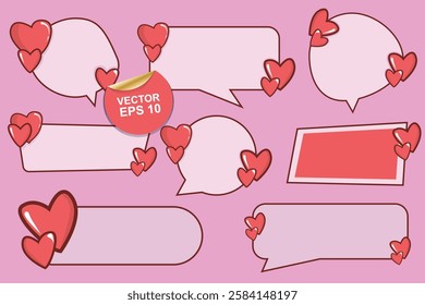 Pink chat bubble decorated with adorable hearts. Perfect for celebrating love on Mother's Day, Women's Day, Valentine's Day and many other special celebrations.
