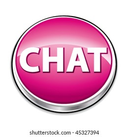 Pink chat button. Vector illustration.