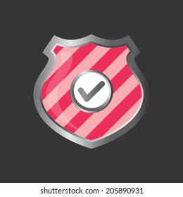 pink check list shield