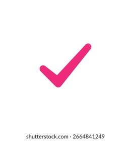 Diseño de ilustración plana de Vector de silueta de marca de cheque rosa.