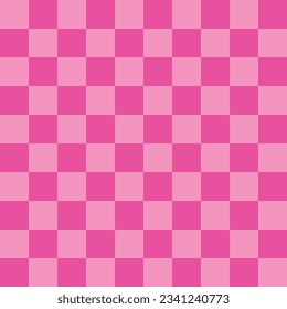 Pink checkered board repeatable background, hot pink checkerboard pattern, veclor illustration