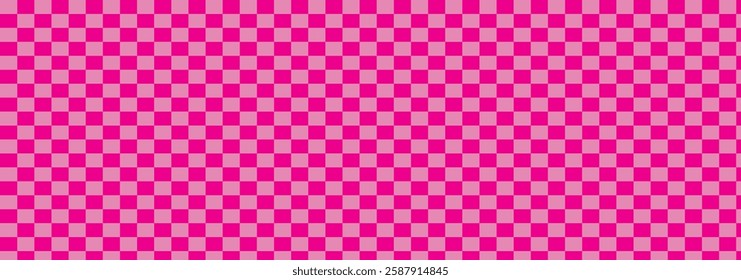 Pink checkered board repeatable background, hot pink checkerboard pattern, vector illustration