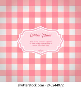 Pink checkered picnic tablecloth. Seamless pattern. Vector illustration