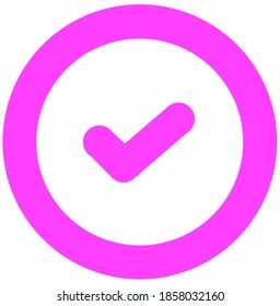 Pink Checkmark icon for apps and websites.