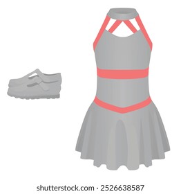 Pink  cheerleaders dress set. vector illustration