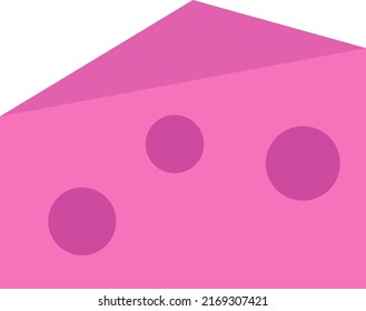 Pink cheese, illustration, vector on a white background.