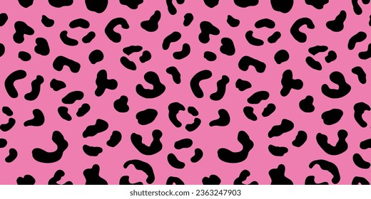 Fondo Del Patrón De Manera Impresionante De Chita Rosa. Leopard Skin Animal Print Vector ilustración Endless Texture for Fabric, Textile Fashion Design 90s Style Chic