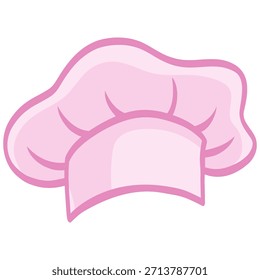 Vector rosado de la ilustración de la gorra del sombrero del cocinero