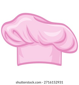 Ilustración rosada de la gorra del sombrero del cocinero