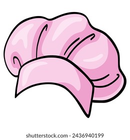 Pink Chef Hat Cap Vector Illustration