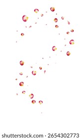 Pink Cherry Beauty Vector White Background. Japan Blossom Banner. Red Peach Blur Backdrop. Delicate Petal Spring Pattern.