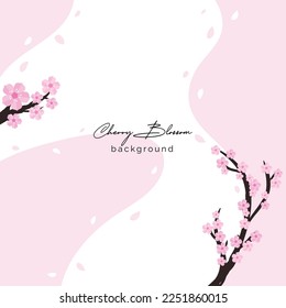 vector de fondo de la floración de cerezo rosa