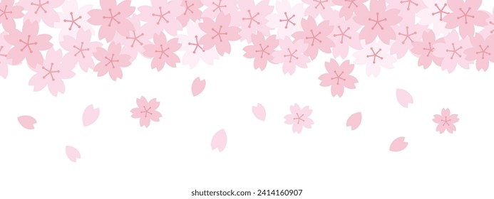 Pink cherry blossom background, vector illustration