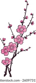A pink cherry blossom element