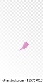 Pink Cherry Blossom Falling Down. Isolated Vector illustration of Cherry Blossom. Flying Pink Sakura Petals Background. Design of Greeting or Invitation Card. 
