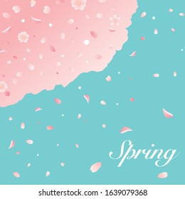 Pink cherry blossom flower dance