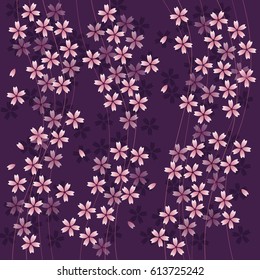 Pink cherry blossom flower pattern, Japanese style