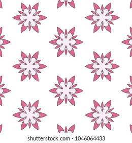 Pink cherry blossom sakura flowers in a Japanese style. Seamless spring background. Freshness in nature.