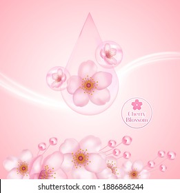 Flor de cerezo rosa, ilustración vectorial sakura.