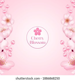 Pink Cherry Blossom, sakura  vector illustration.