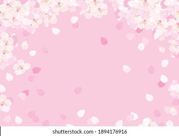 Pink Cherry Blossom Vector Illustration