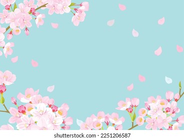 Vector de flores de cerezo rosa Ilustración.