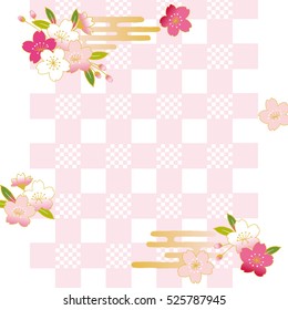 Pink Cherry blossom . Vector Illustration