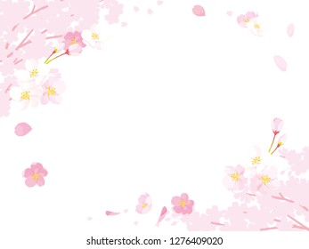 Pink Cherry blossom,Vector Illustration