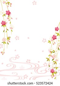 Pink Cherry blossom,Vector Illustration