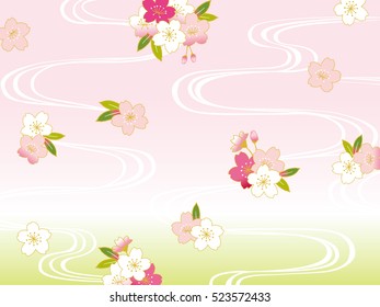 Pink Cherry blossom,Vector Illustration