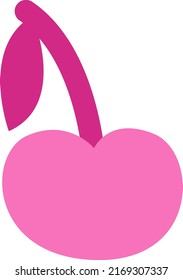 Pink cherry, illustration, vector on a white background.