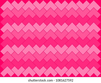 Pink chevron arrows or zigzag repeating pattern background vector. Abstract geometric designs and shapes.