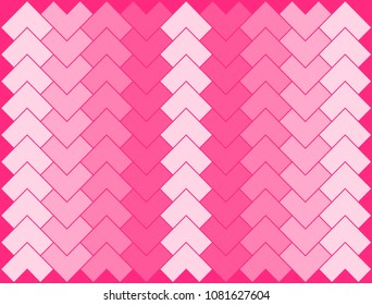 Pink chevron arrows or zigzag repeating pattern background vector. Abstract geometric designs and shapes.