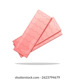 Pink chewing gums vector isolated on white background.