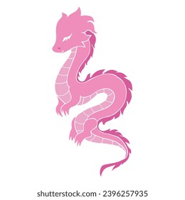 pink chinese dragon vector isolated on white background