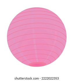 Pink chinese paper lantern lampion. vector