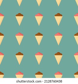 Pink and chocolate ice cream pattern. Vector image for use in website design