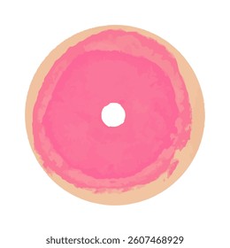 pink chocolate topping on watercolor donut