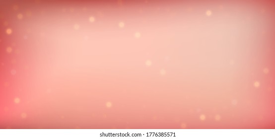 Pink Christmas background with bokeh lights. Template for holiday card with place for your text.