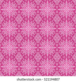 Pink christmas background with seamless pattern. Ideal for printing onto fabric and paper or scrap booking. Vector illustration