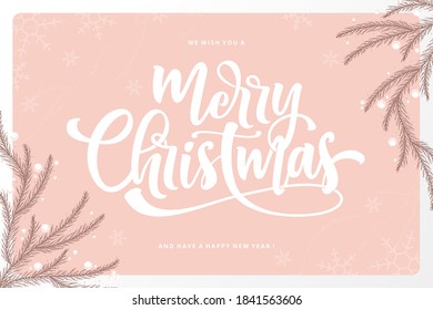 pink christmas background vector template