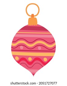 pink christmas ball over white