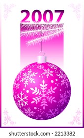 Pink Christmas Ball - Vector. Easy change color...