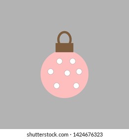 Pink Christmas ball vector illustration 