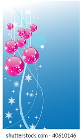 Pink christmas balls background