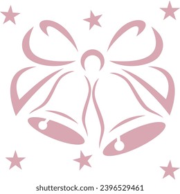 Pink Christmas bell with transparent background