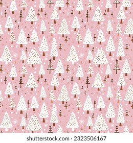 Pink Christmas Clipart Ornaments Seamless Pattern