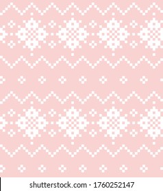 Pink Christmas fair isle pattern background for fashion textiles, knitwear and graphics