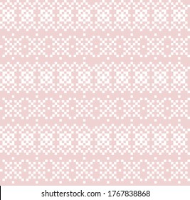 Pink Christmas fair isle pattern background for fashion textiles, knitwear and graphics