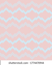 Pink Christmas fair isle pattern background for fashion textiles, knitwear and graphics